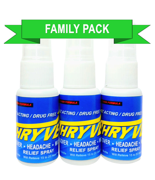 Thryve Head Pain Spray l All Natural-Drug Free Headache Relief l FAMILY PACK